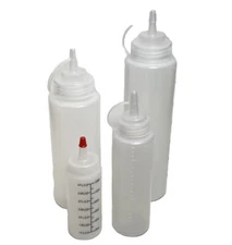 4 Plastic Squeeze Bottle Condiment Dispensers Ketchup Mustard Sauce NEW SHIP USA