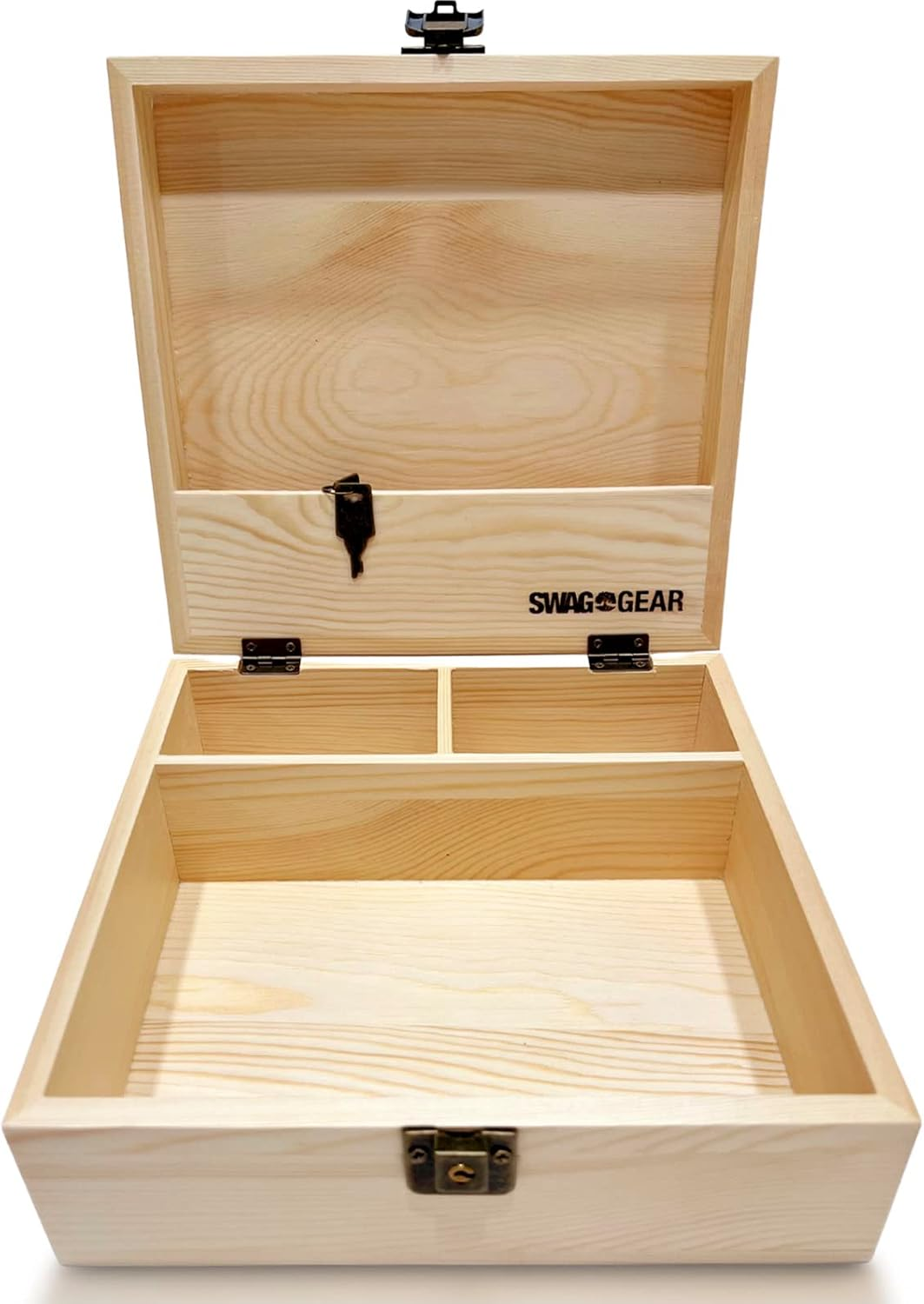 Engraved Wooden Keepsake Box with Lock & Hidden Compartments