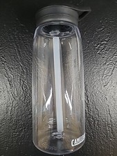 CamelBak Eddy Water Bottle 25 oz. Clear Gray Extra Bite Valve Straws Bundle