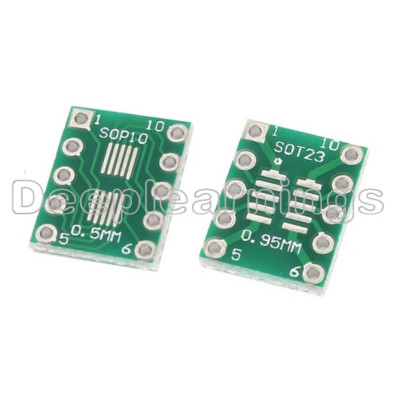 10PCS IC SOT23 SSOP10 MSOP10 UMAX to DIP 0.5/0.95mm Adapter PCB Board Converter