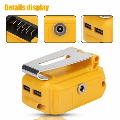 Dual USB Battery Charger Adapter Power Source Converter for Dewalt 14-21V Max US - Picture 6 of 10