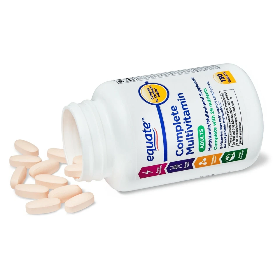 Comprimidos multivitamínicos completos Equate, adultos, 130 unidades - bienestar general..+ Foto 2 de 4