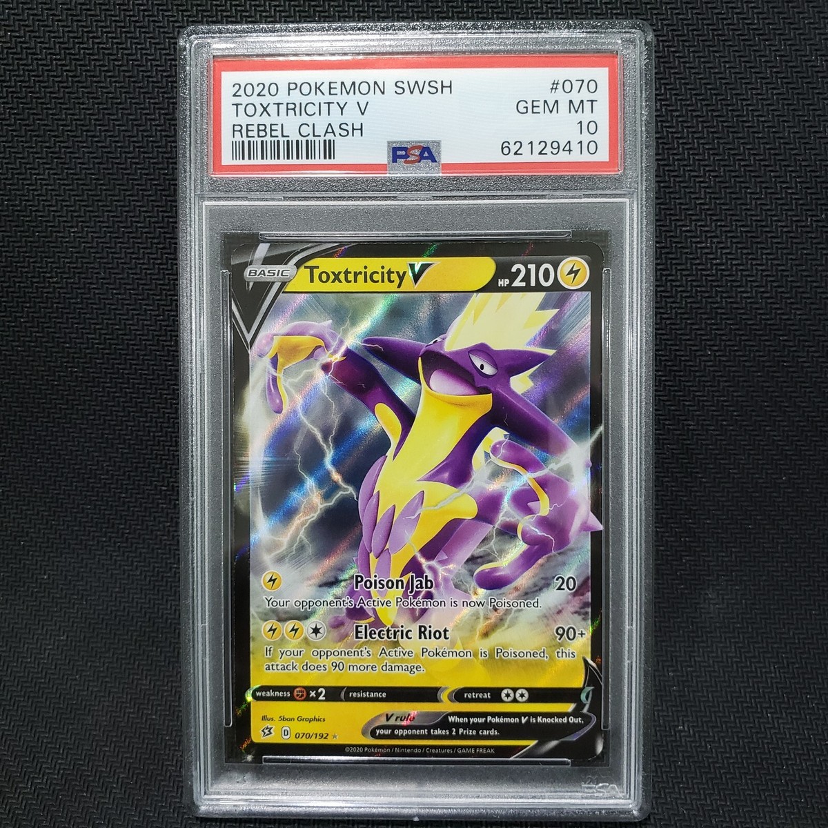 2020 Pokemon: TOXTRICITY V 070/192 - Ultra [Rebel Clash] - Gem