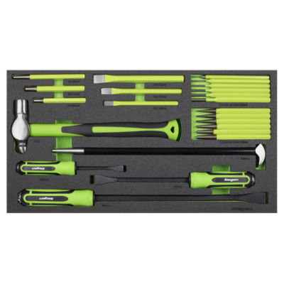 SIEGEN SEALEY 23pce Pry Bar Hammer & Punch Set with EVA Foam Tool Tray FD25
