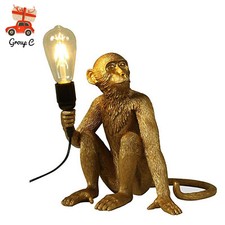 Gold Monkey Table Lamp Sitting Monkey Light Bedroom Monkey Table Light Gift
