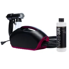 Black Fascination FX Spray Tan Machine with Honey Glow Rapid Develop Violet