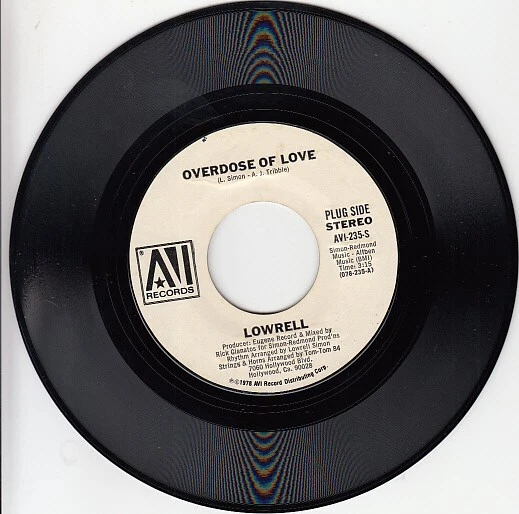 Lowrell - Overdose Of Love / Smooth & Wild 7" promotional 45 - Image 2 of 4
