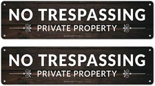Sigo Signs - Private Property No Trespassing Sign, Rectangle Brown 3x12 2 PK