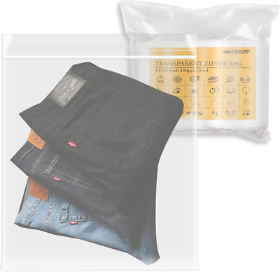 Gallon Storage Bags 100-Pack Jumbo Storage Bags 14x20