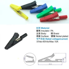10 PCS colors test Alligator clip Pliers for 2mm banana plug Multimeter probes