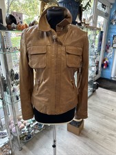 Massimo Dutti Tobacco Leather Fitted Jacket Size 32(m)