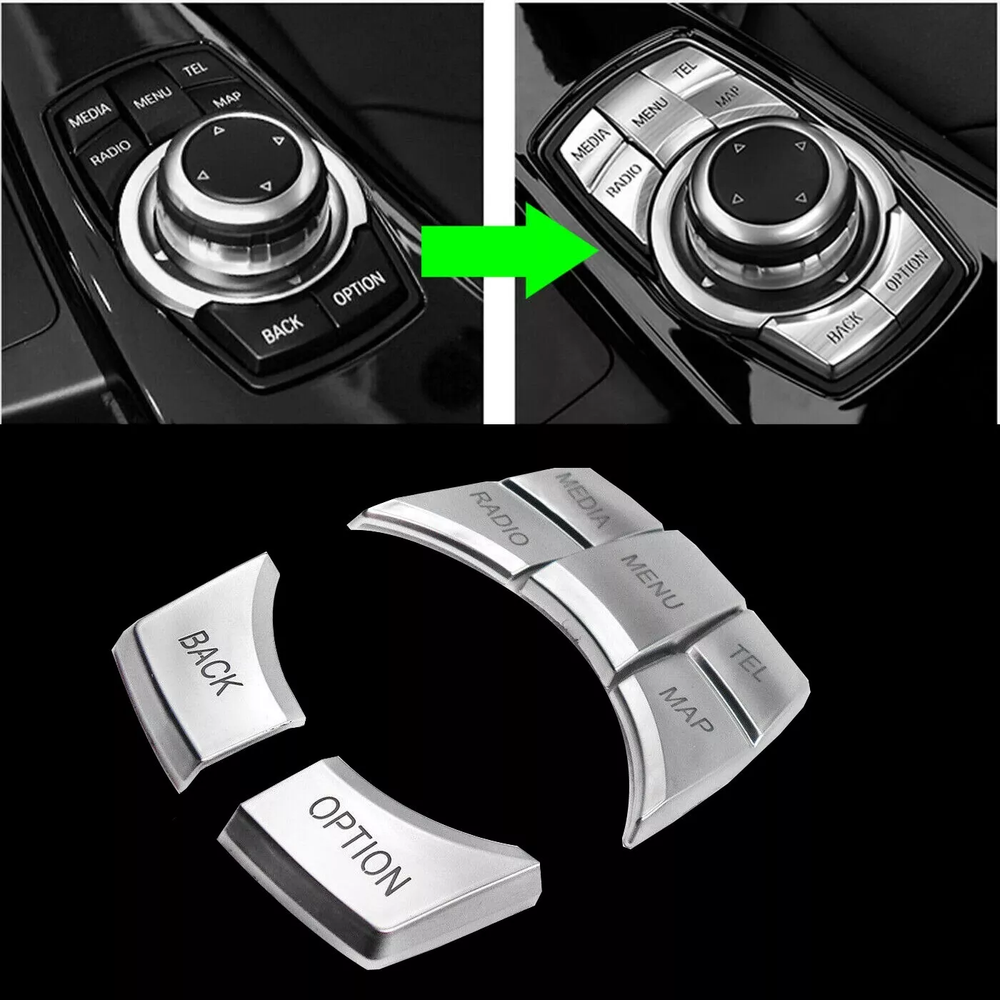 For BMW 3 4 5 6 X5 X6 Series iDRIVE Multi-Media Cover Chrome Car Accessories