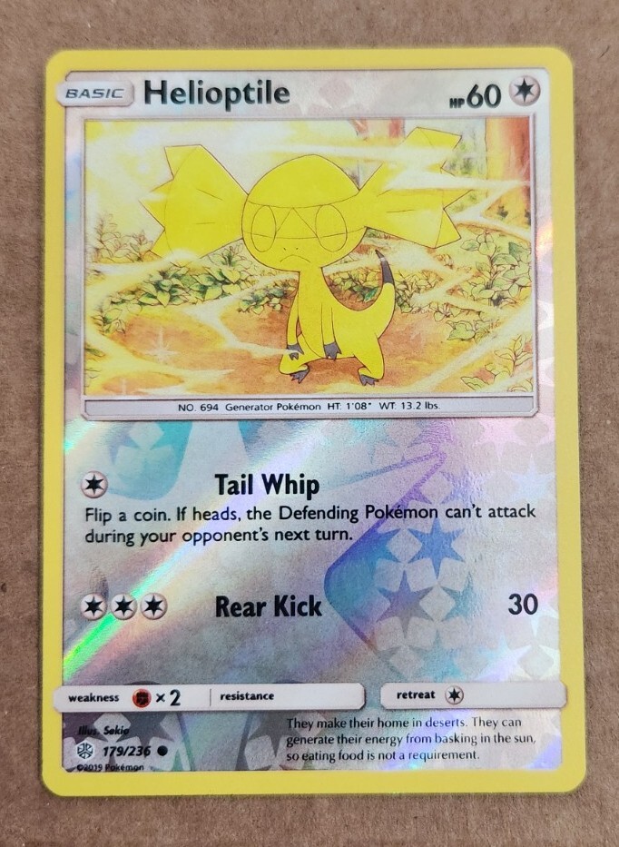 Pokemon- HELIOPTILE 179/236- Cosmic Eclipse- Reverse Holo Card