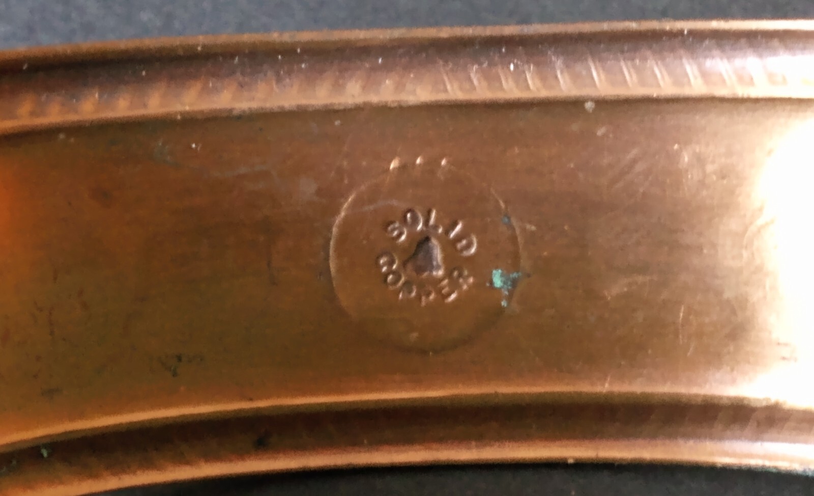 Bell Company Solid Copper Signed Cuff Bracelet - image 5