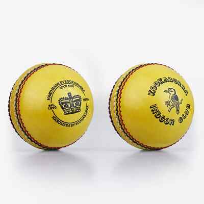 Kookaburra Indoor Club gelber Leder Cricketball - kostenlose P&P
