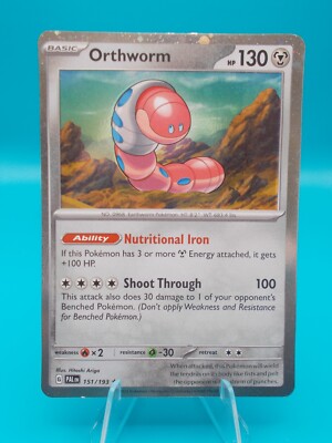Orthworm 151/193 Sv02: Paldea Evolved Pokémon TCG Holo Near Mint/Mint