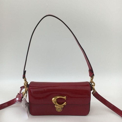 COACH Studio Baguette Shoulder Crossbody Bag Patent Leather Red CE761 outlet New - Picture 2 of 10