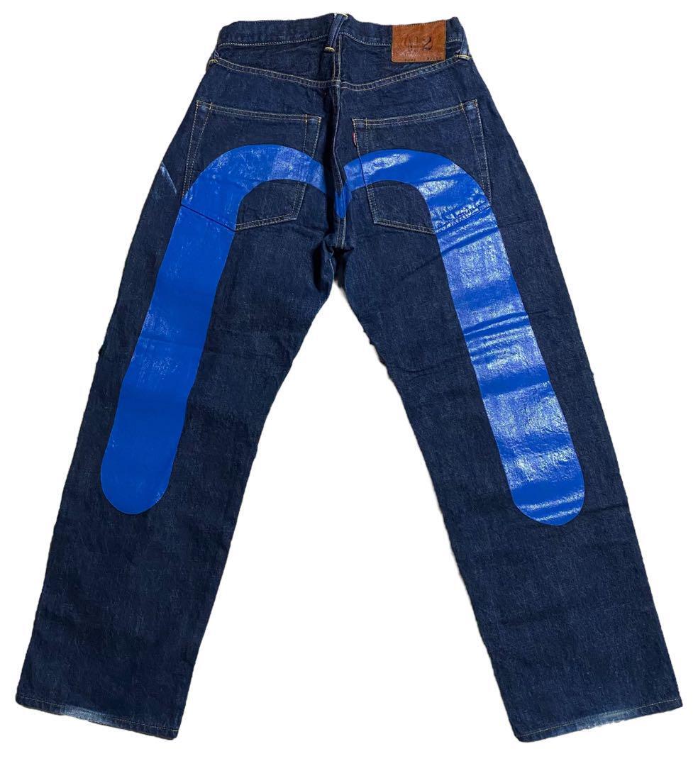 EVISU Denim Jeans Pants Cotton Indigo Blue No.2 Lot.2001 EVISU Denim Jeans Pants Cotton Indigo Blue No.2 Lot.2001