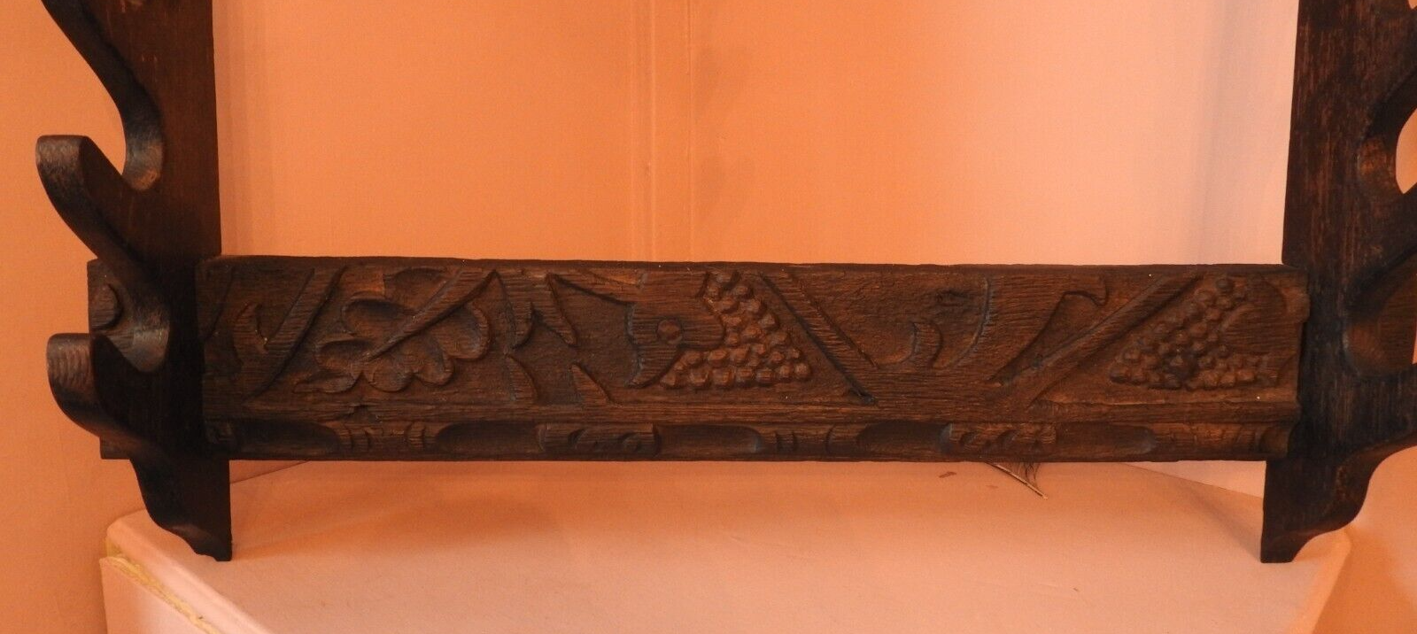 Lovely Antique Rustic Hand Carved Oak Gun Rack eBay