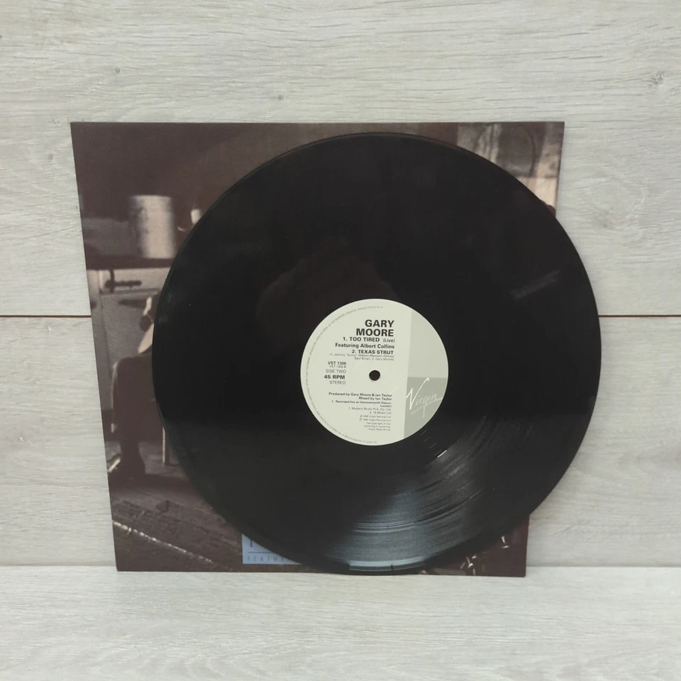 Gary Moore - Too Tired Featuring Albert Collins - 12" Vinyl Single Record - 1990 - Изображение 3 из 4