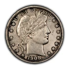 1908 50c Barber Silver Half Dollar - UNC Dets - SKU-H3019
