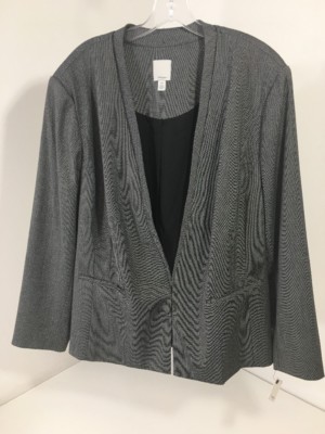 HALOGEN WOMEN'S TRACE WEAVE SUIT JACKET BLACK/WHITE 20W NWT $168