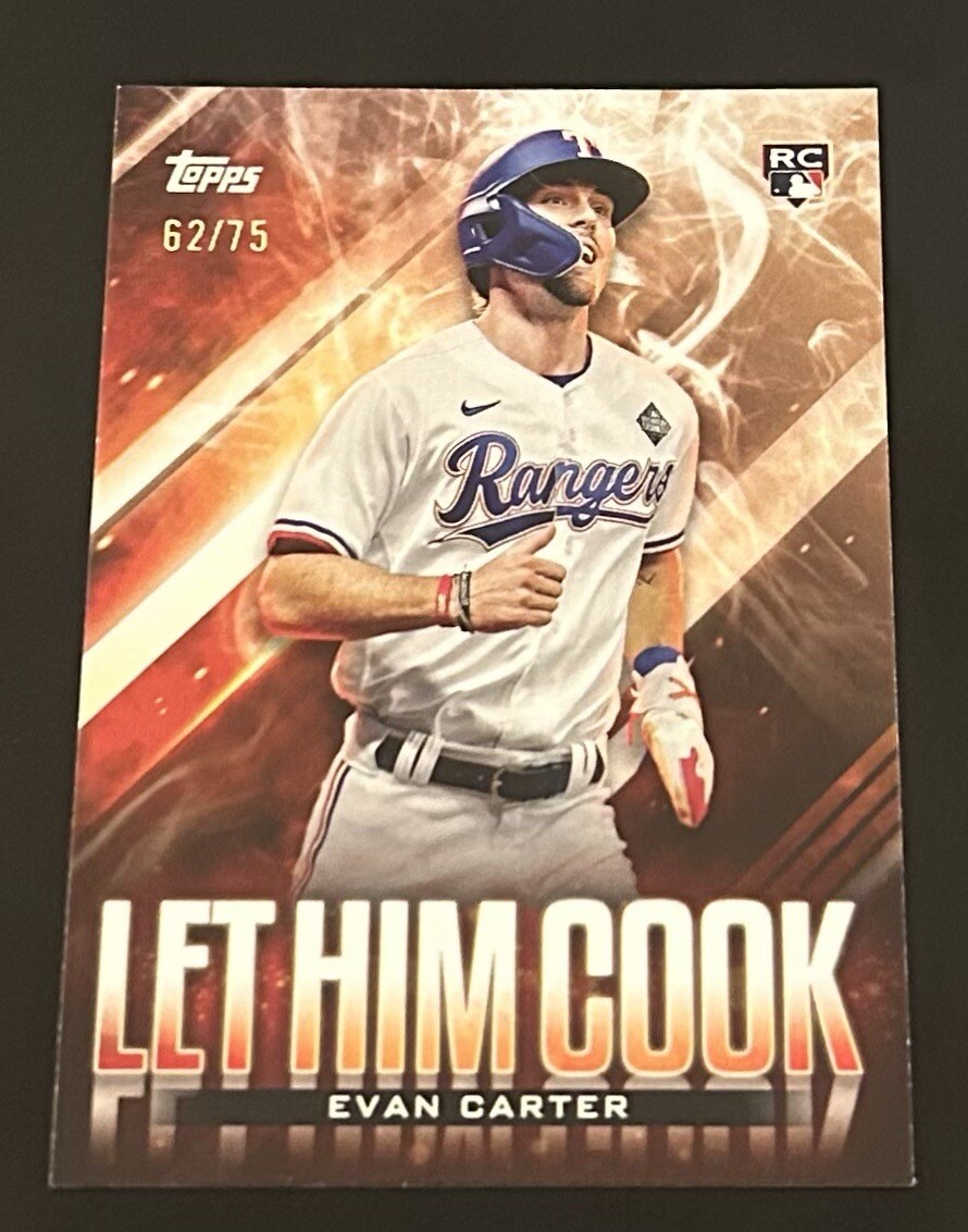 2024 Topps Update Evan Carter Let Him Cook GOLD Parallel /75 #LHC-16 Rangers RC