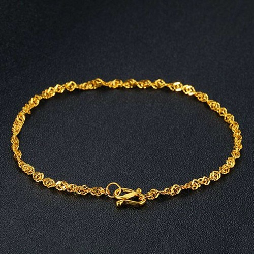 Pure 999 24K Yellow Gold Chain Women 