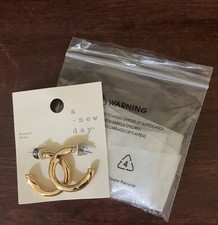 A New Day Wavy Hoop Earrings - Gold finish