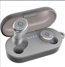TOZO T10 Bluetooth IPX8 Waterproof Wireless Earbuds Earphones Touch Control Grey