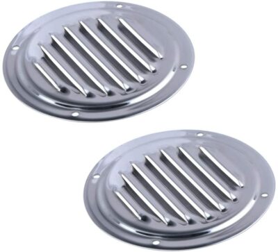 2PCS Round Louvered Vent Stainless Steel 5" Vent for Boat/Yacht/RV/Courtyard