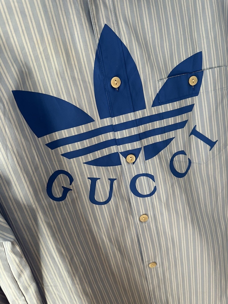 Gucci x Adidas stripe High-Low cotton shirt Sze 16+ Limited Gucci x Adidas stripe High-Low cotton shirt Sze 16+ Limited