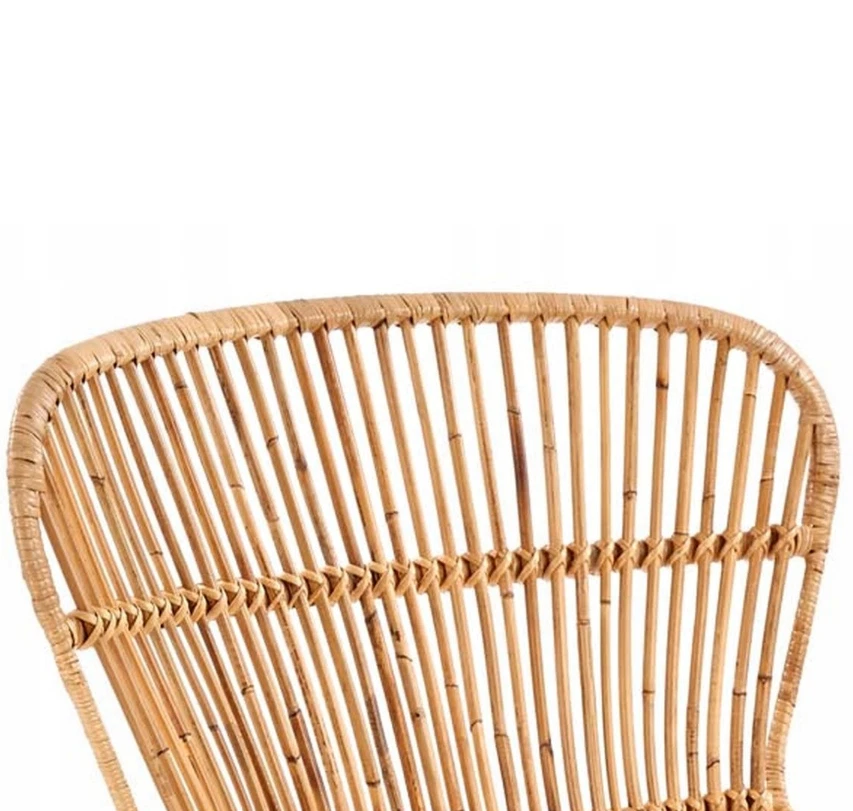 Rattanstuhl geflochten Korbstuhl Sessel mit Armlehne Naturmaterial Haus Garten - Bild 2 von 4