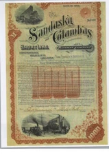SANDUSKY AND COLUMBUS SHORT LINE RAILWAY COMPANY...1891 FIRST MORTGAGE GOLD BOND