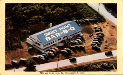 Postcard Smoky Point BAR-B-Q 78th & Cedar Ave. Minneapolis Minnesota MN     O131