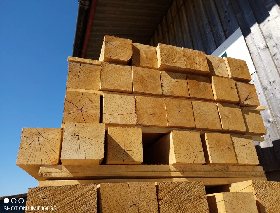 Solid Oak Posts Oak Beams 4.92x4.92" (125x125) Fence Posts Euro./French Hardwood - Image 2 of 4