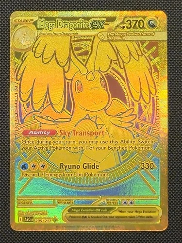 Pokemon TCG Ascended Heroes Mega Dragonite Ex Mega Hyper Rare 295/217 Gold