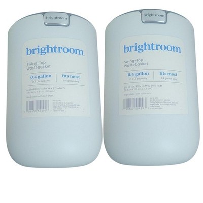 Brightroom Small Plastic Desktop Wastebasket   White   2 Pack   0.4 Gallon Each