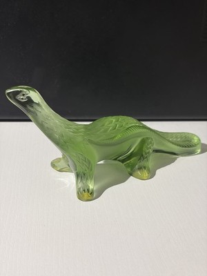 LALIQUE France Green KOMODO DRAGON SALAMANDER LIZARD CHAMELEON Crystal Figurine