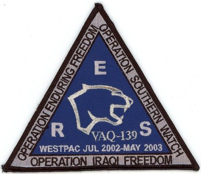 US Navy Patch:  Electronic Attack Squadron 139 (VAQ-139) OEF OIF OSW