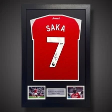 Bukayo Saka Hand Signed And Framed Arsenal Football Shirt £399 With COA