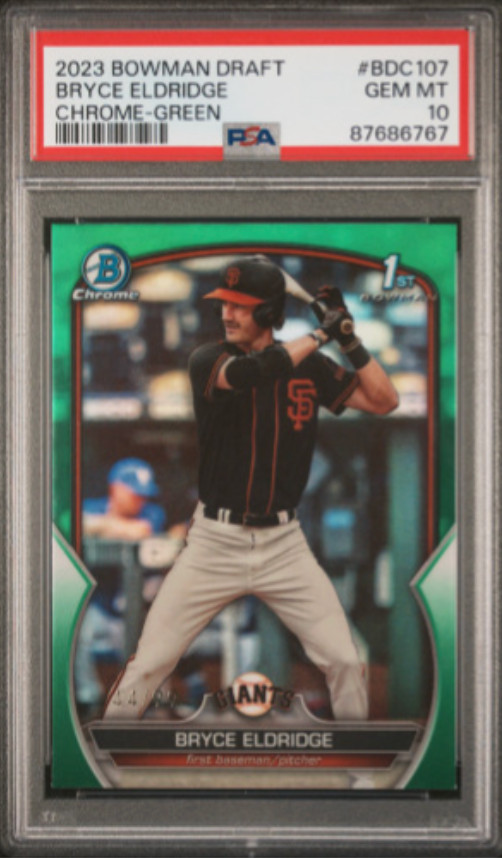 2023 Bowman Draft Chrome Bryce Eldridge 1st Green Refractor /99 #BDC-107 PSA 10