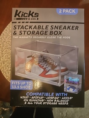 Kicks & Co. 2 PACK Stackable Sneaker  & Storage Box. Spacious Design. New in Box