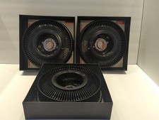 3 Vintage Kodak Black Carousel 80 Slot Plastic Slide Tray In Original Box - Mint