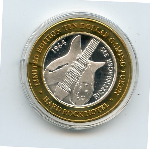 10.00 Silver Strike from the Hard Rock Casino Las Vegas Nevada .999 Rickenbacke