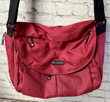 Columbia Red Diaper Bag Messenger Shoulder Bag Baby Tote Organizer 17  x12  x5  