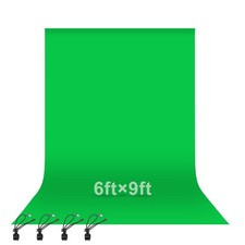 Green Screen Backdrop, 6 x 9 Ft Photography Greenscreen Background Fabric Kit...