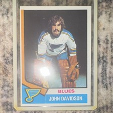 Topps 1974-75 John Davidson #11 Rookie St. Louis Blues NHL Hockey Card. rookie card picture