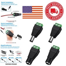 Black DC Power Jack Plug Adapter 2 Male 2 Female 12 Volt for Security Cameras