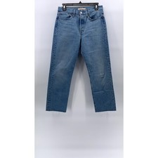 LEVI'S Women's Light Blue Denim Wedgie Straight Cropped Five-Pocket Jeans SZ 28